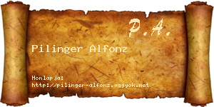 Pilinger Alfonz névjegykártya